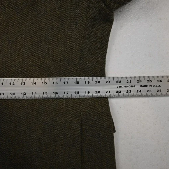 Vtg Polo Ralph Lauren 42R Green Herringbone Tweed 3 Roll 2 Blazer Sport Coat